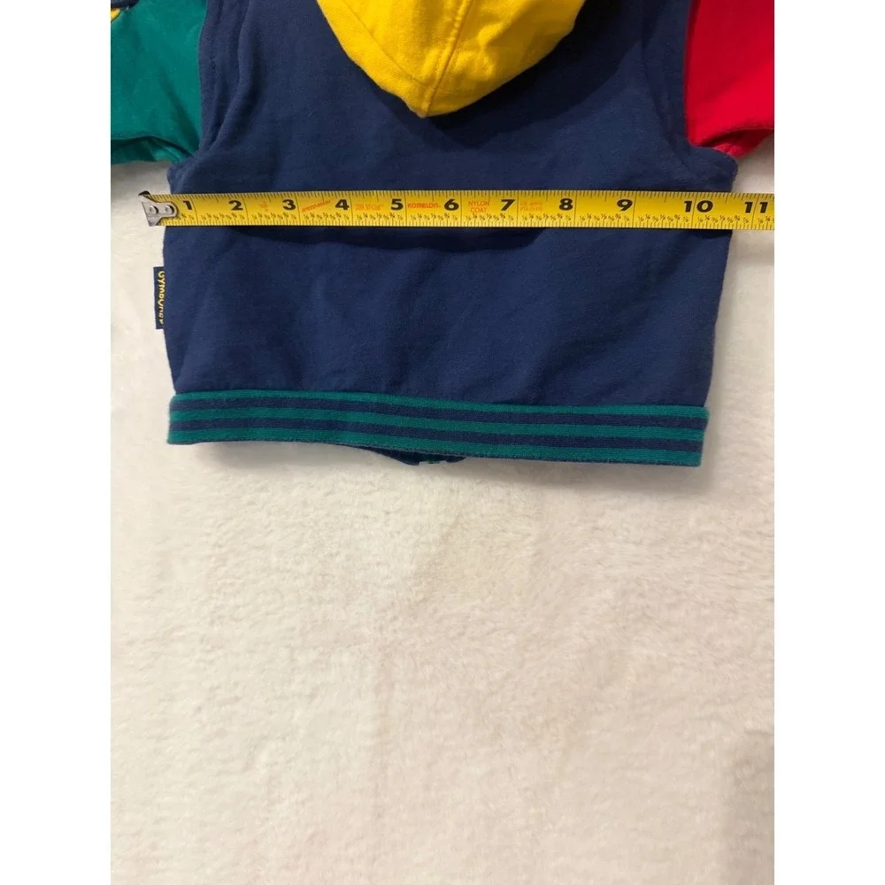 Vintage Gymboree‎ Colorblock Hoodie Jacket Navy Red Green Yellow Newborn Cotton